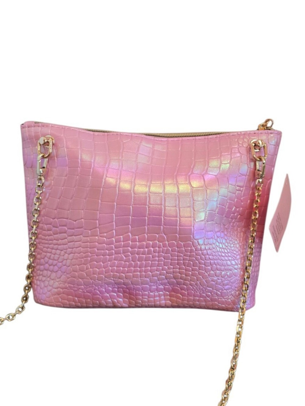 Juicy Couture Metallic Iridescent Pink Converted Makeup Crossbody Bag - Picture 2 of 11